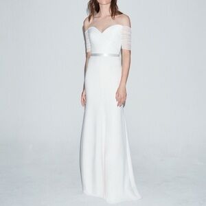 US 8/10 Jenny Packham Minimalist-Style Crepe Dress  NWT